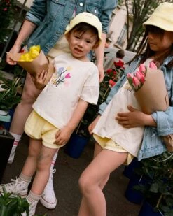 Le T-shirt Baby Flower En Coton Bio - Tulipes -Bijoux Magasin le t shirt baby flower en coton bio creme 7