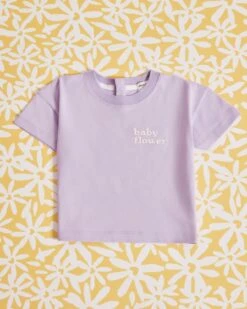 Le T-shirt Brodé Baby Flower En Coton Bio - Lilas
