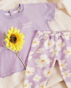 Le T-shirt Brodé Flower Child En Coton Bio - Lilas 21 Le T-shirt Brodé Flower Child En Coton Bio - Lilas -Bijoux Magasin le t shirt brode flower child en coton bio lilas 2