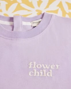 Le T-shirt Brodé Flower Child En Coton Bio - Lilas 17 Le T-shirt Brodé Flower Child En Coton Bio - Lilas -Bijoux Magasin le t shirt brode flower child en coton bio lilas 6