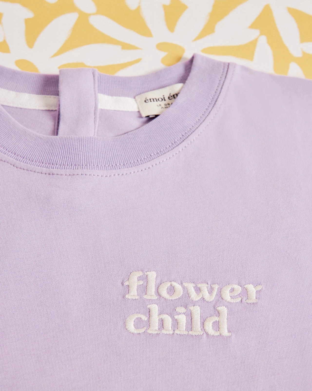 Le T-shirt Brodé Flower Child En Coton Bio - Lilas 7 Le T-shirt Brodé Flower Child En Coton Bio - Lilas – Image 5