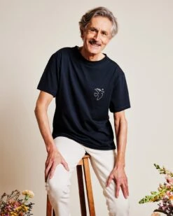 Le T-shirt Brodé Papy Bird En Coton Bio - Charbon -Bijoux Magasin le t shirt brode papy bird en coton bio nuit 3