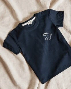 Bijoux Magasin 21 Le T-shirt Brodé Sister Bird En Coton Bio - Charbon