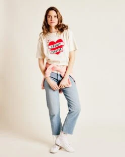 Le T-shirt Family Forever Femme En Coton Bio - Ivoire