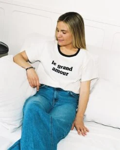 Le T-shirt Le Grand Amour Femme En Coton Bio - Crème -Bijoux Magasin le t shirt le grand amour femme en coton bio creme Copie