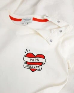 Le T-shirt Papa Forever Enfant En Coton Bio - Ivoire -Bijoux Magasin le t shirt papa forever enfant en coton bio ivoire emoi emoi 3