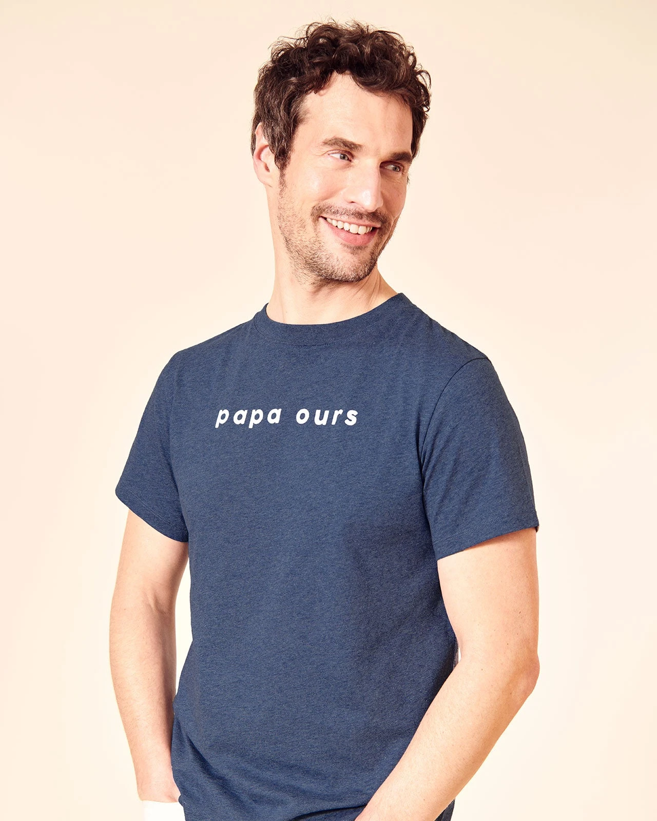 Le T-shirt Papa Ours En Coton Bio - Bleu Azur 4 Le T-shirt Papa Ours En Coton Bio - Bleu Azur – Image 2