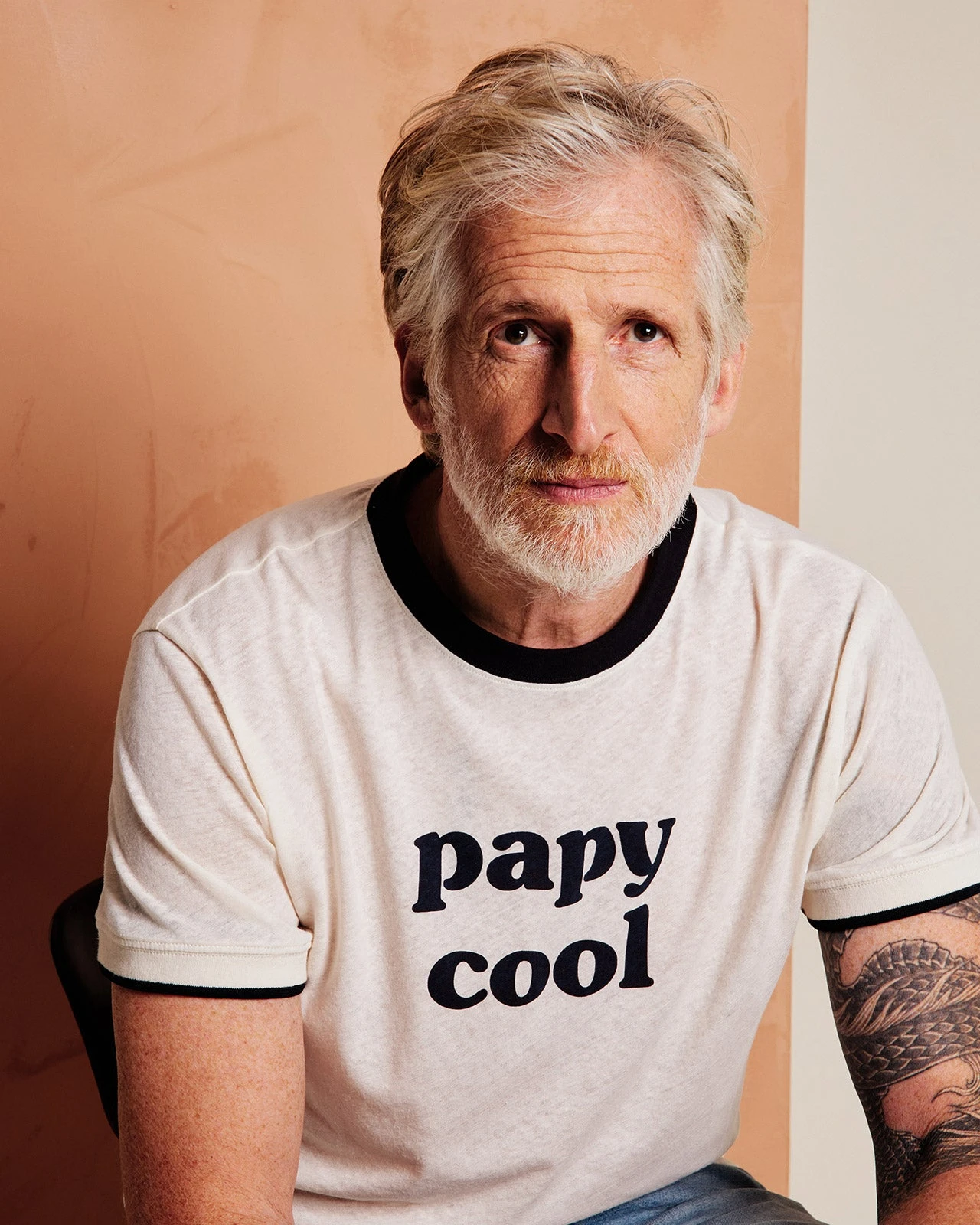 Le T-shirt Papy Cool En Coton Et Lin - Crème 4 Le T-shirt Papy Cool En Coton Et Lin - Crème – Image 2