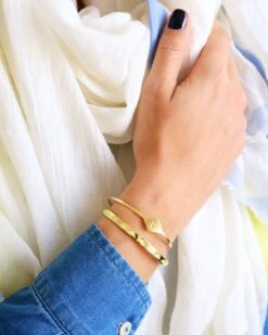 Le Jonc Initiale - Doré à L'or Fin 24 Carats -Bijoux Magasin le jonc lettre dor l or fin 2