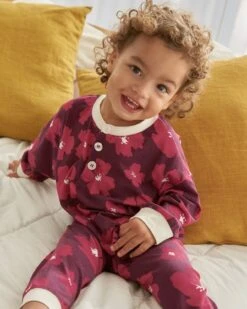L'ensemble De Pyjama Anémones Enfant En Tencel - Rhubarbe -Bijoux Magasin lensemble de pyjama anemones enfant en tencel rhubarbe 12