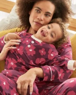 L'ensemble De Pyjama Anémones Enfant En Tencel - Rhubarbe -Bijoux Magasin lensemble de pyjama anemones enfant en tencel rhubarbe 5