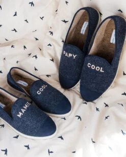 Les Chaussons Mamie Cool Navy - Angarde X émoi émoi -Bijoux Magasin les chaussons mamie cool navy angarde x emoi emoi 3