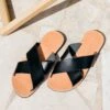 Les Sandales Gaël Homme En Cuir Noir - Théluto X émoi émoi -Bijoux Magasin les mules gaelle homme en cuir noir theluto x emoi emoi