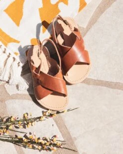 Les Sandales Tom Enfant En Cuir Naturel - Théluto X émoi émoi