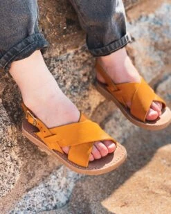 Les Sandales Enfant Toms - En Cuir Mangue - Théluto X émoi émoi
