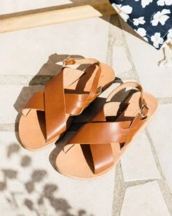 Les Sandales Tom Femme En Cuir Naturel - Théluto X émoi émoi