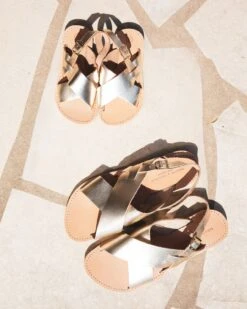 Les Sandales Tom Femme En Cuir Doré - Théluto X émoi émoi -Bijoux Magasin les sandales femme toms en cuir dore theluto x emoi emoi 2