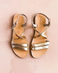 Les Sandales Marina Femme En Cuir Doré - Théluto X émoi émoi -Bijoux Magasin les sandales marina femme en cuir dore theluto x emoi emoi 5