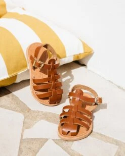 Les Sandales Mathis Enfant En Cuir Naturel - Théluto X émoi émoi