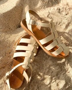 Les Sandales Mathis Femme En Cuir Ivoire - Théluto X émoi émoi -Bijoux Magasin les sandales mathis femme en cuir ivoire theluto x emoi emoi 9