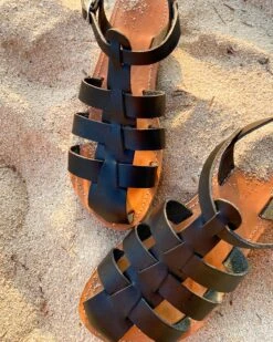 Les Sandales Mathis Femme En Cuir Noir - Théluto X émoi émoi