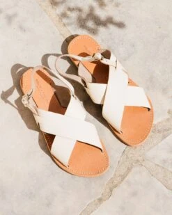 Les Sandales Tom Femme En Cuir Ivoire - Théluto X émoi émoi -Bijoux Magasin les sandales tom femme en cuir ivoire theluto x emoi emoi 5