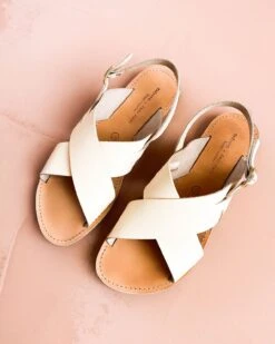 Les Sandales Tom Femme En Cuir Ivoire - Théluto X émoi émoi -Bijoux Magasin les sandales tom femme en cuir ivoire theluto x emoi emoi 6