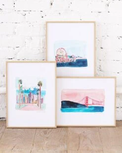 L'affiche Solidaire Santa Monica Bay 30 X 40 Cm – Alma Vallé X émoi émoi -Bijoux Magasin les affiches alma vall x moi moi