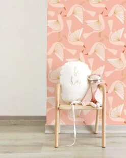 Papier Peint Oiseaux Rose - Zina Lahrichi X émoi émoi