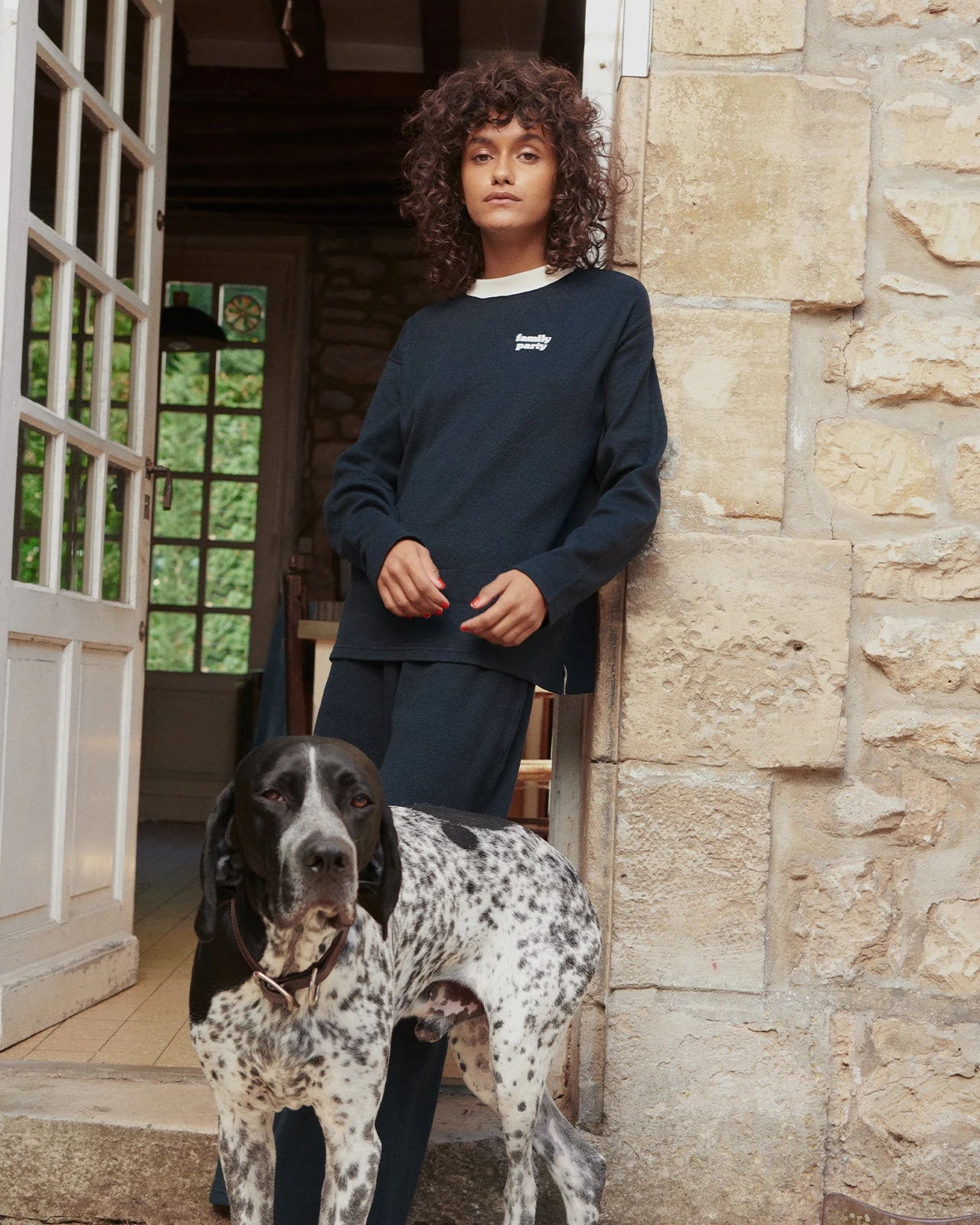 Le Bas De Pyjama Family Party Femme En Coton Bio Nid D'abeille - Charbon 10 Le Bas De Pyjama Family Party Femme En Coton Bio Nid D'abeille - Charbon – Image 8