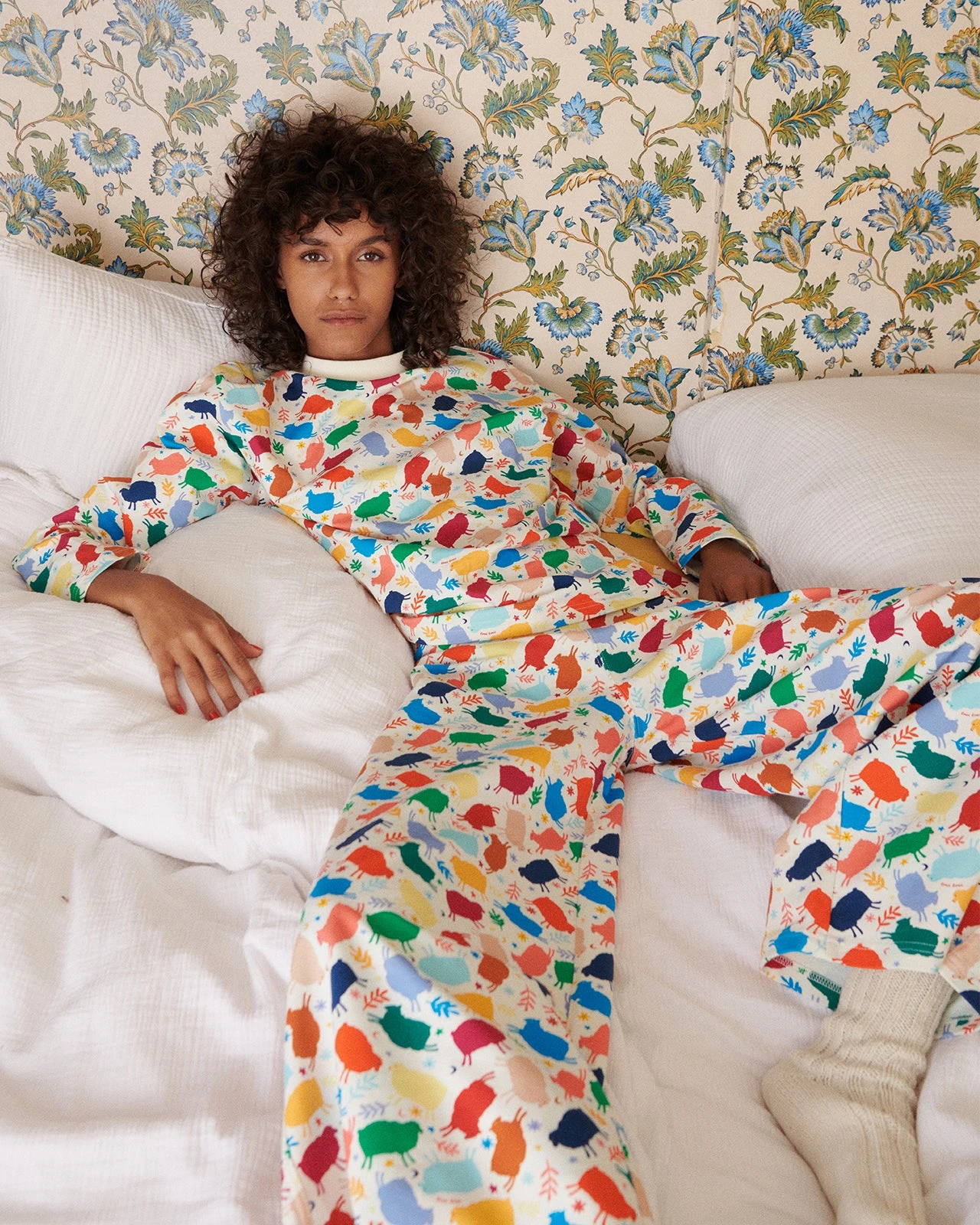 Le Pyjama Moutons Femme En Coton Bio - Multicolore 3 Le Pyjama Moutons Femme En Coton Bio - Multicolore