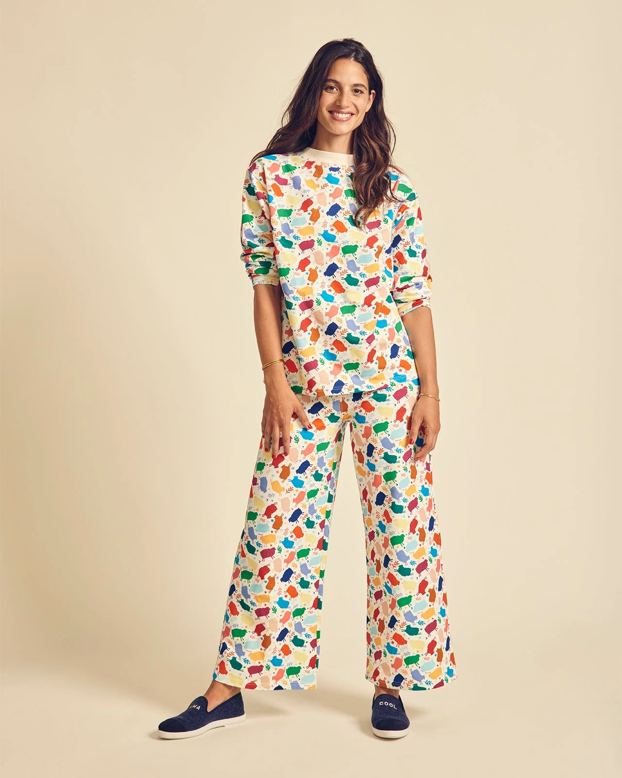 Le Pyjama Moutons Femme En Coton Bio - Multicolore 5 Le Pyjama Moutons Femme En Coton Bio - Multicolore â Image 3